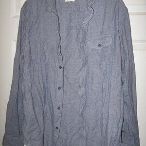 Old Navy Blue Chambray Pattern Flannel Shirt. Men's Size Large